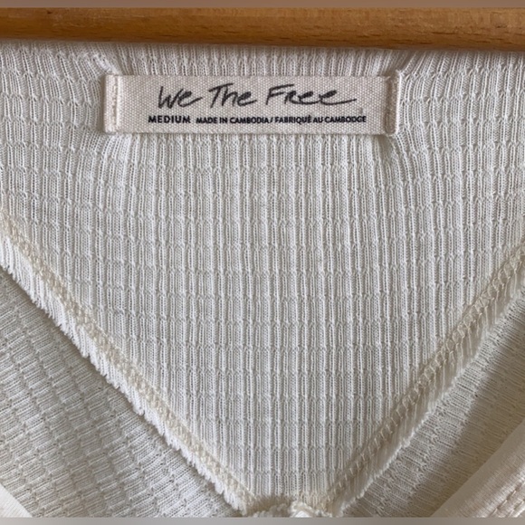 Free People white Thermal Knit Textured Flowy Tunic Top - Picture 8 of 14